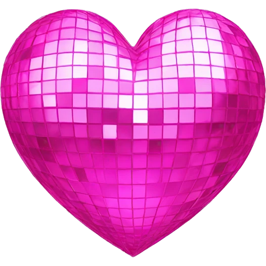 Pink disco ball heart emoji