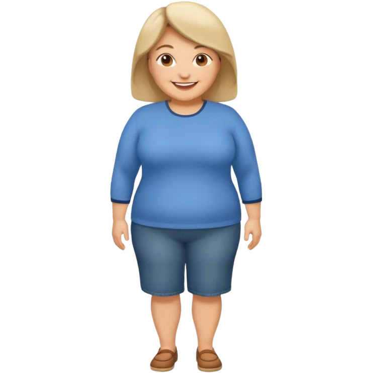 mujer mediana edad, gordita sonriente full body emoji
