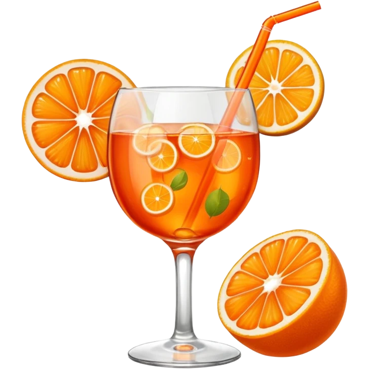 Aperol spritz with straw emoji