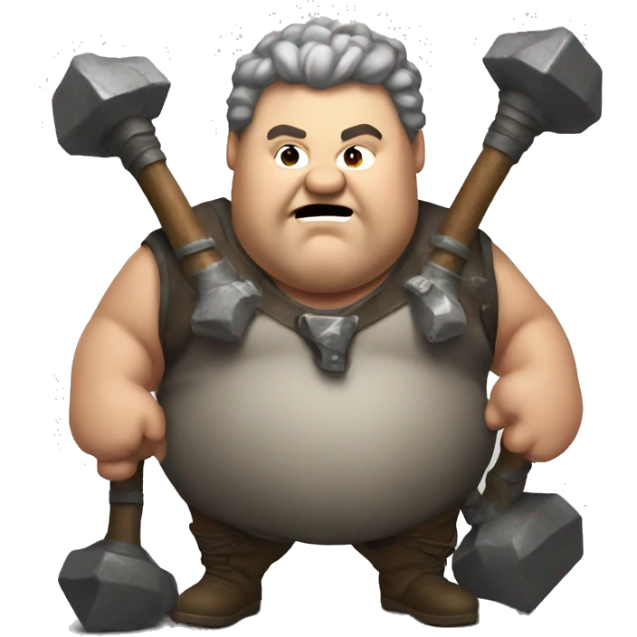 fat dude with warhammers emoji
