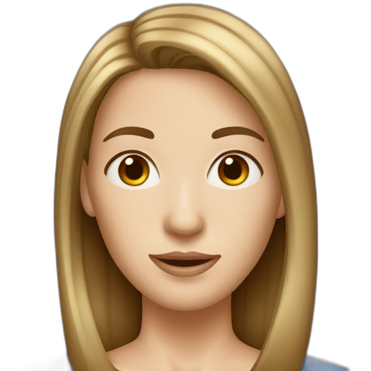 white woman with straight brown hair emoji