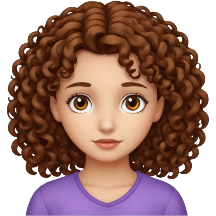 girl with brown eyes and curly hair  emoji
