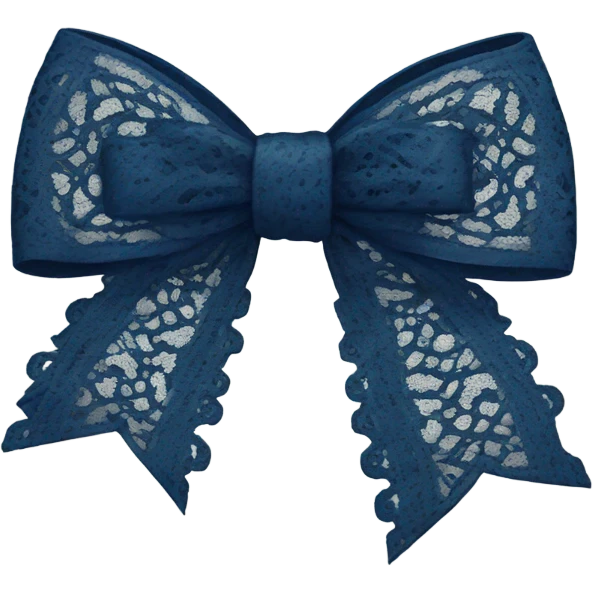 Dark blue bow with lace emoji