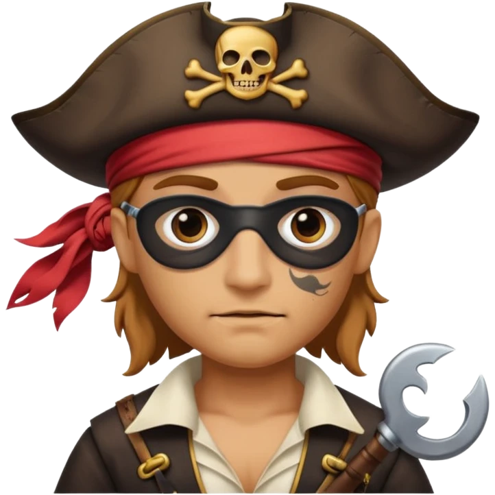 Pirata con un gráfico y un parche emoji