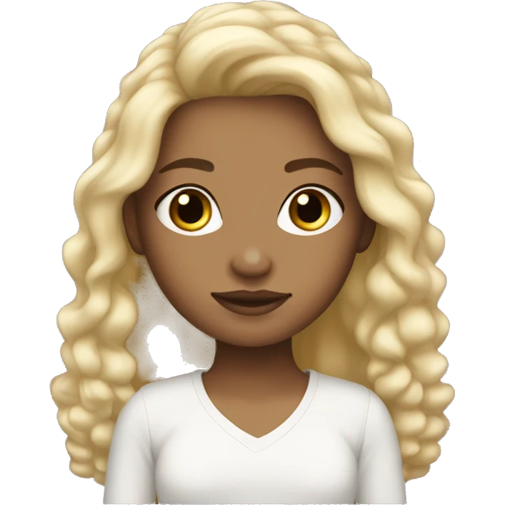 be brave blond hair white skin girl emoji
