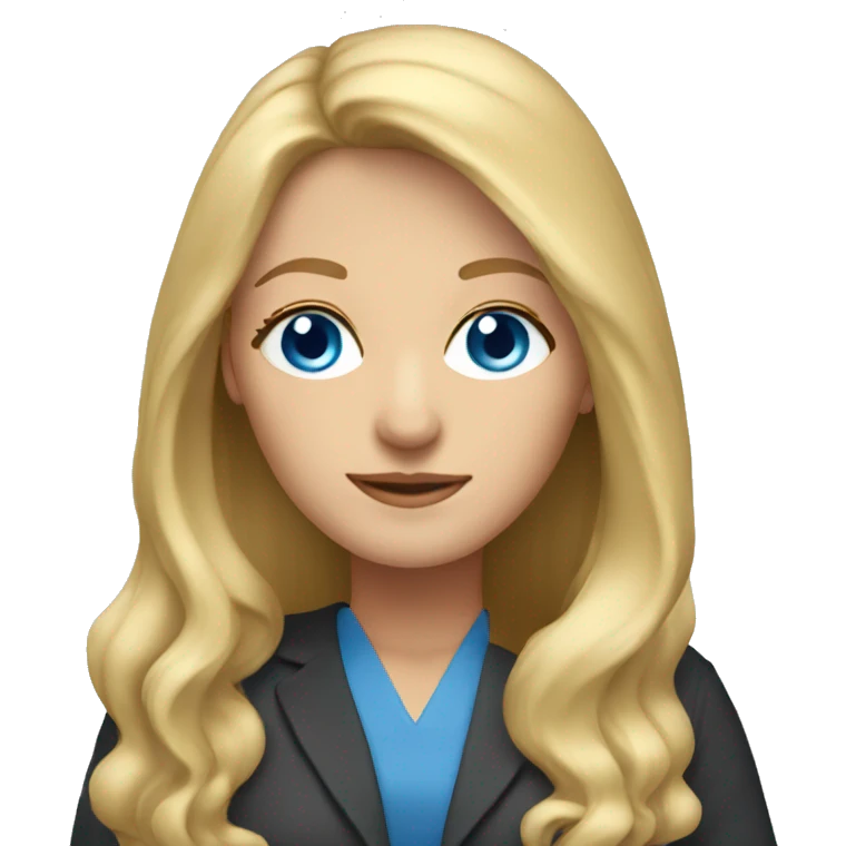 woman teacher with long blonde hair and blue eyes emoji