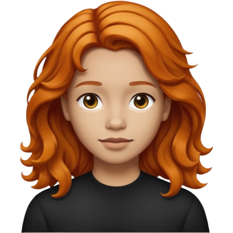 Make a ginger with kinda wavy hair go into a ginger with black in the underneath of the hair with straight hair  emoji