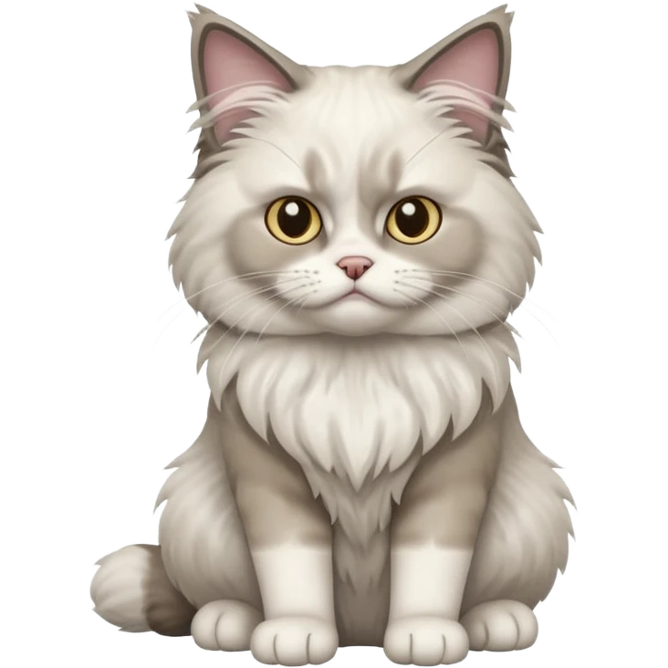 Angry Ragdoll cat sitting full body emoji