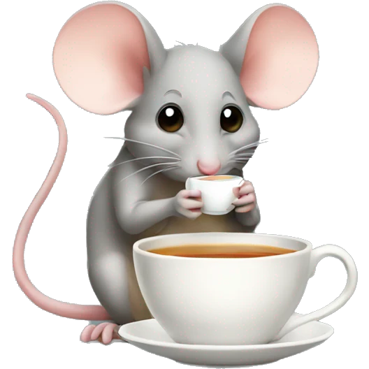 A mouse drinking its tea emoji