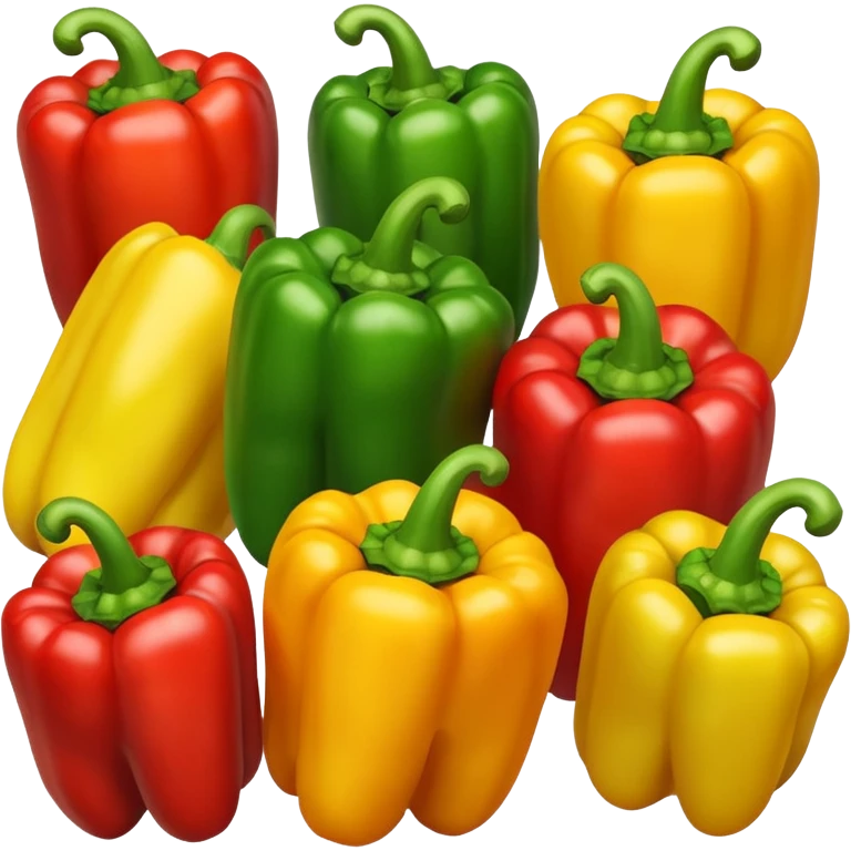 mix peppers (uno giallo, uno verde, uno rosso) emoji