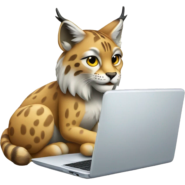 A lynx with a laptop emoji