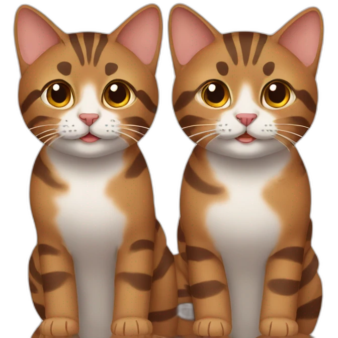 two brown tabby cats emoji