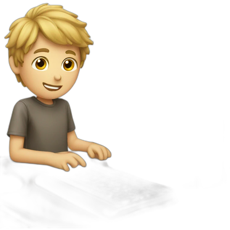 Boy and computer emoji