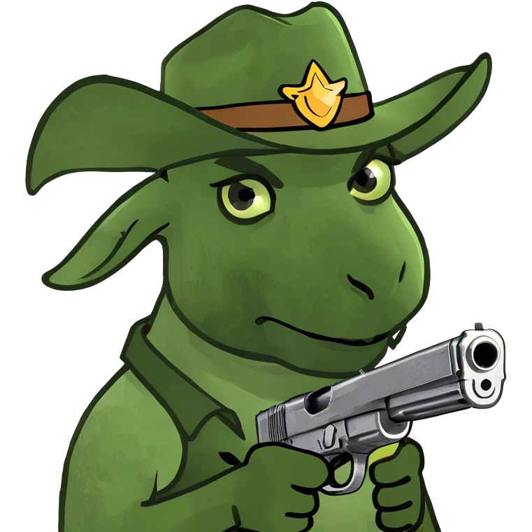 Goat with a gun emoji