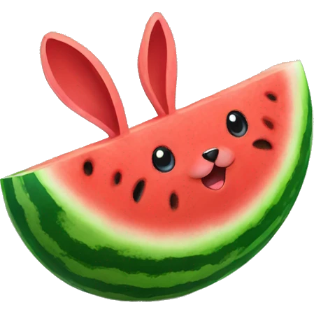 watermelon rabbit emoji
