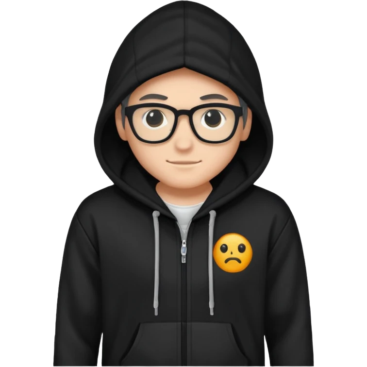 Hoodie with nerd-ish logo emoji