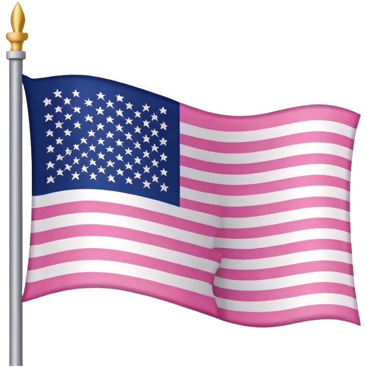 Drapeau Americain rose 100% sauf les etoile et les Bandes emoji