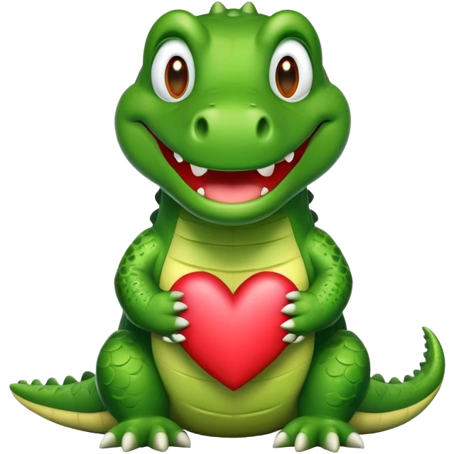 crocodile with heart eyes in love emoji