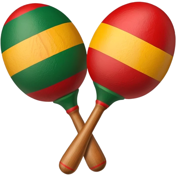 pair of Mexican maracas with red, green, and yellow patterns emoji