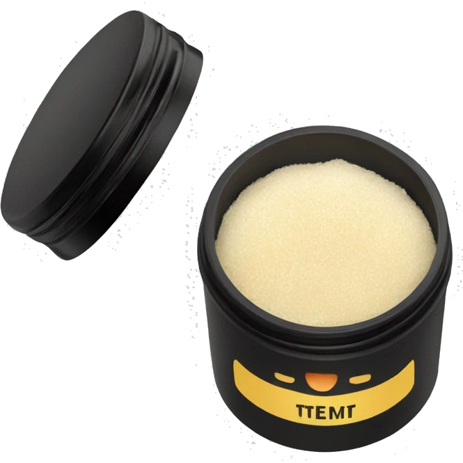 body scrub pot with label emoji