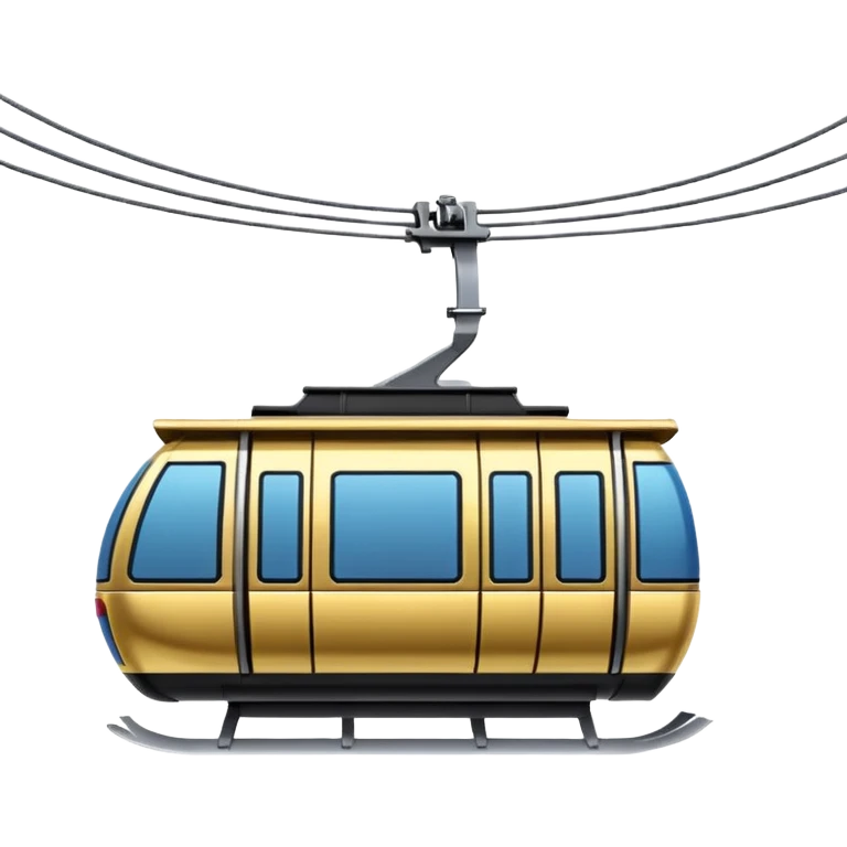 shiny gold gondola lift modeled after the cable car emoji emoji