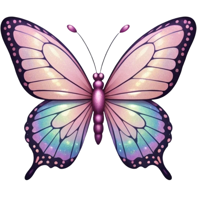 Light pink glitter butterfly emoji emoji