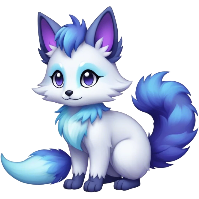 Kawaii dark fantasy ethereal anthro fursona Fakemon with tufted tail  emoji