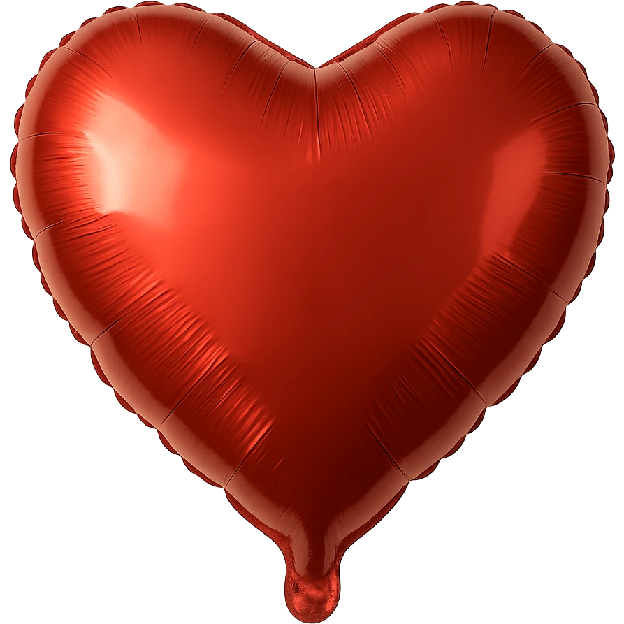 Foil balloon heart, remove background emoji