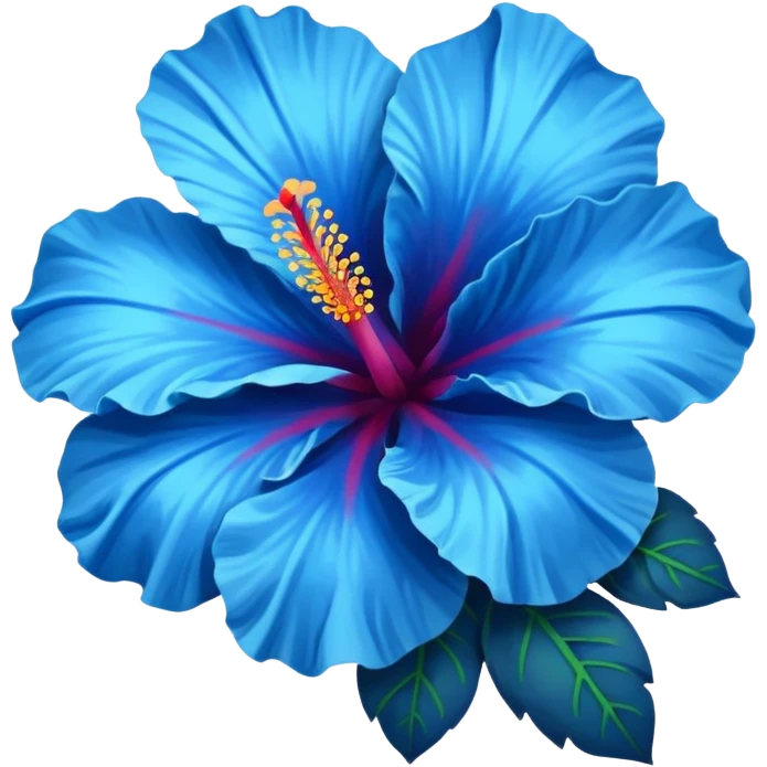 Blue hibiscus flower emoji