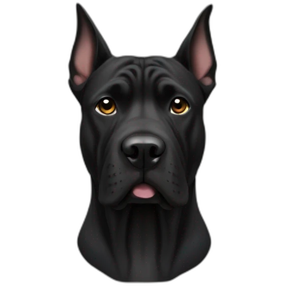 presa canario black dog with cropped ears emoji