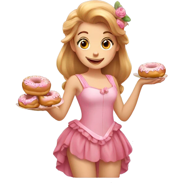 Thumbelina with doughnuts emoji