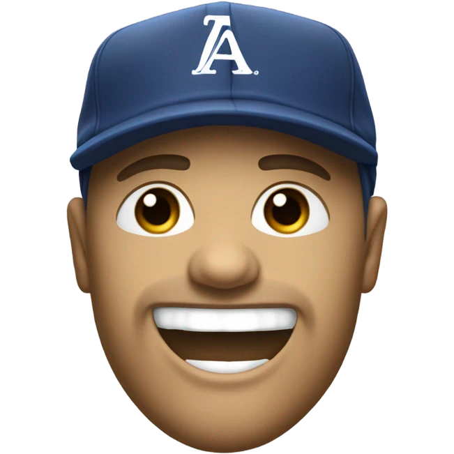If a baseball bat had the face of a man and JJC on the hat. emoji
