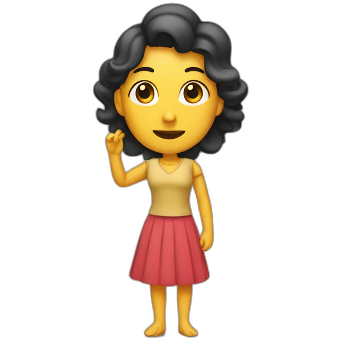 Mujer en cuatro dándole emoji