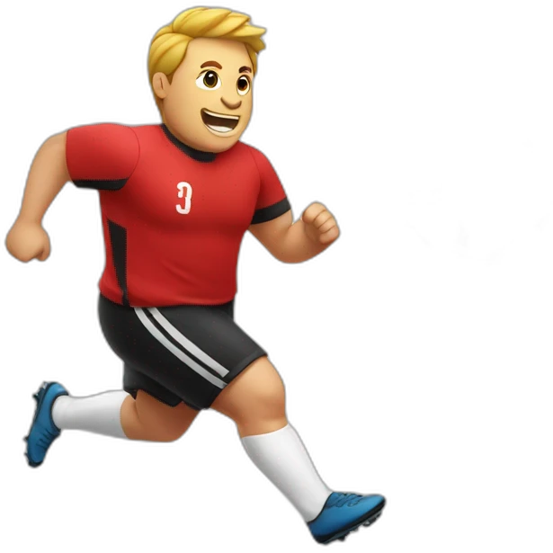 fat soccer player running emoji