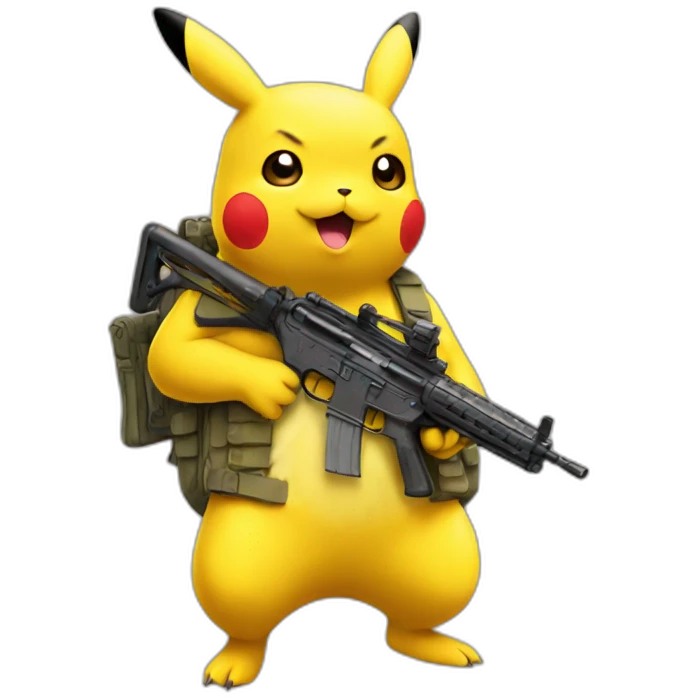 pikachu with rifle emoji