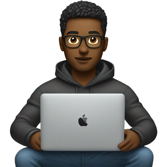 product designer sitting with macbook emoji