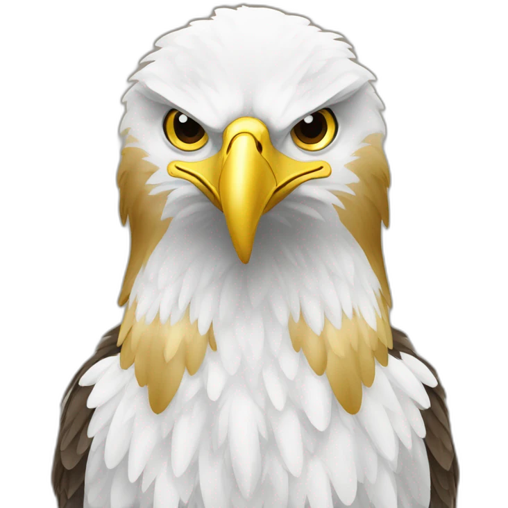 A golden and white eagle draw style emoji