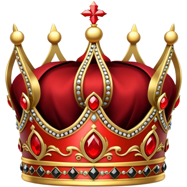 red and black royal crown emoji