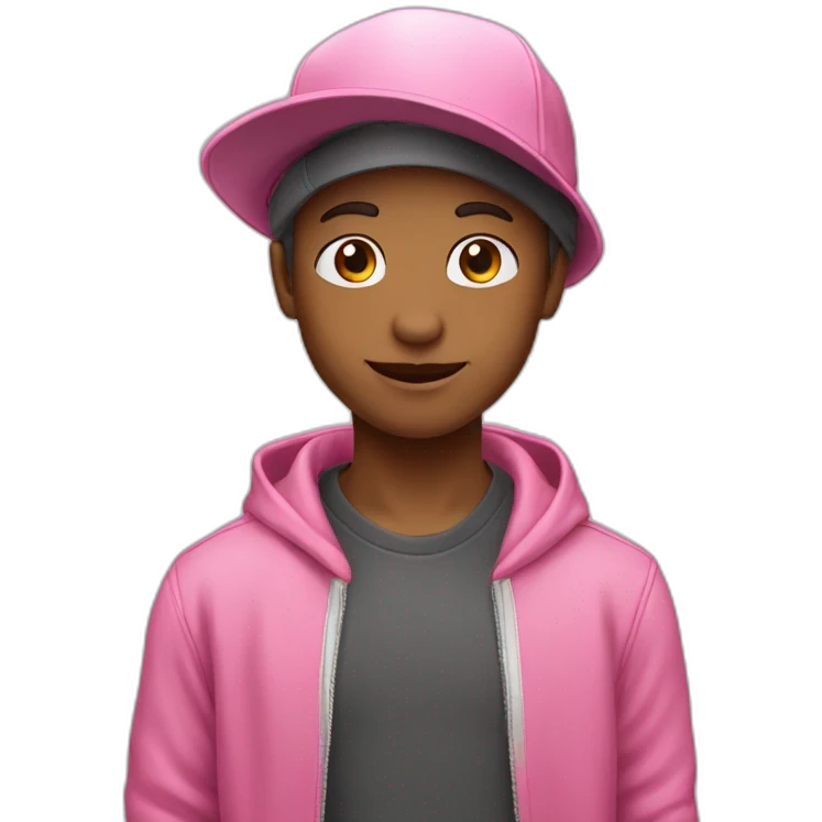 Younkey pink hat boy white emoji
