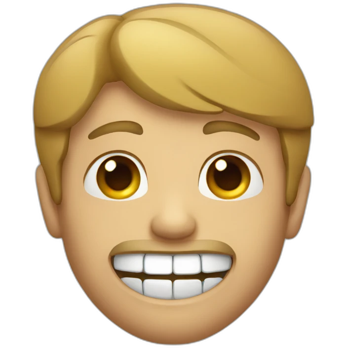 Man with bracket on teeth emoji