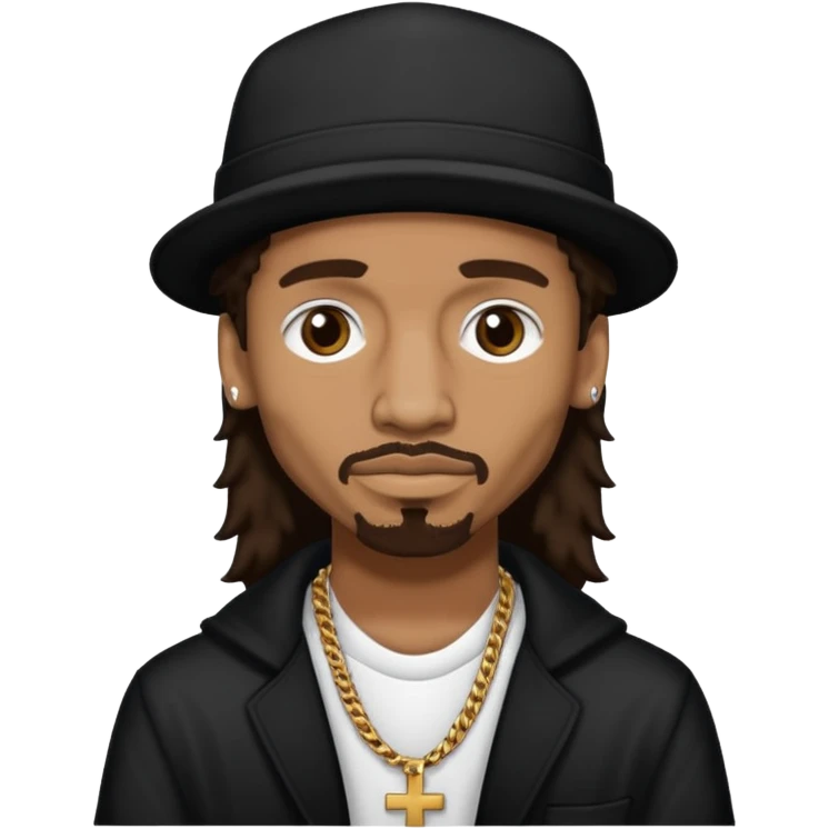 Layzie Bone with dark brown hair emoji