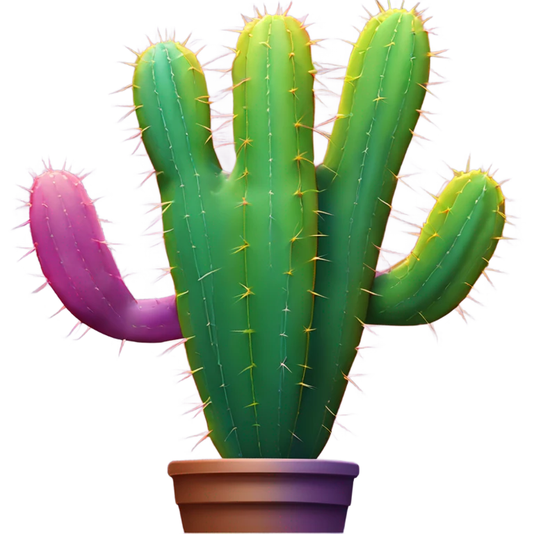 Rainbow cactus emoji