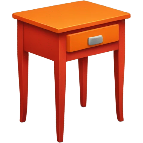 Sidetable is red with an orange drawer. emoji