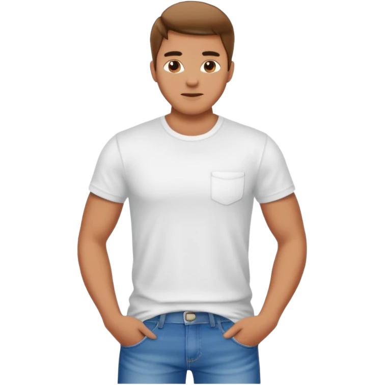 Sexy man, White T-Shirt, jeans emoji
