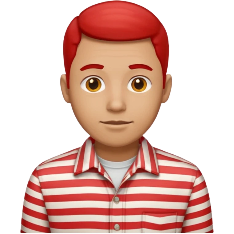 Man with red Striped Shirt not t shirt emoji