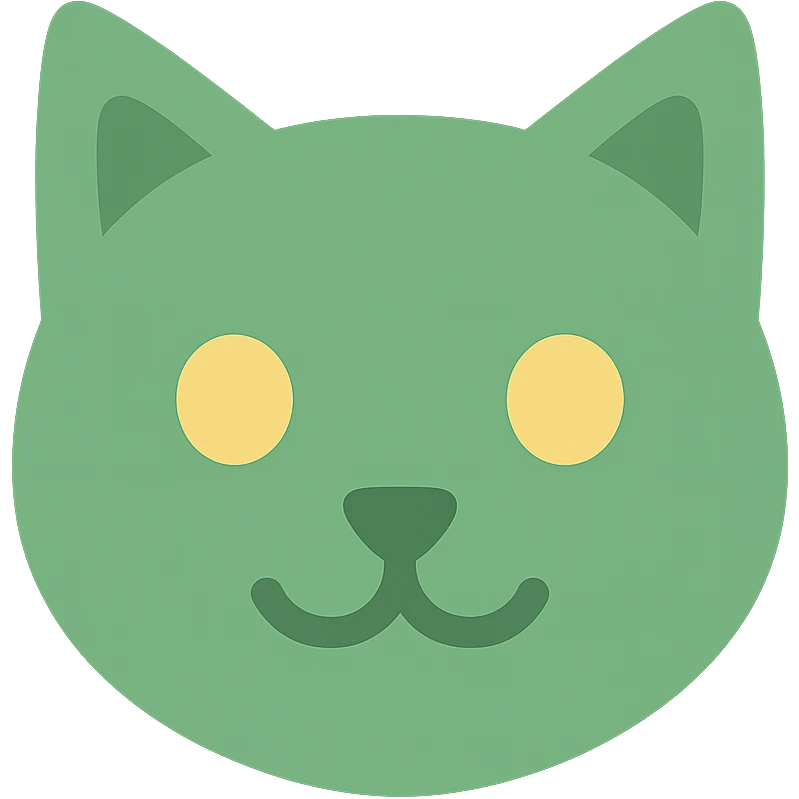 green cat face icon emoji