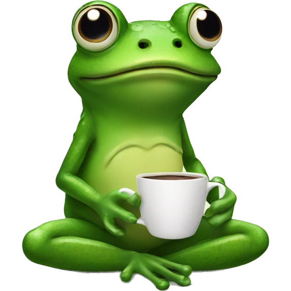 Frog drinking coffee emoji