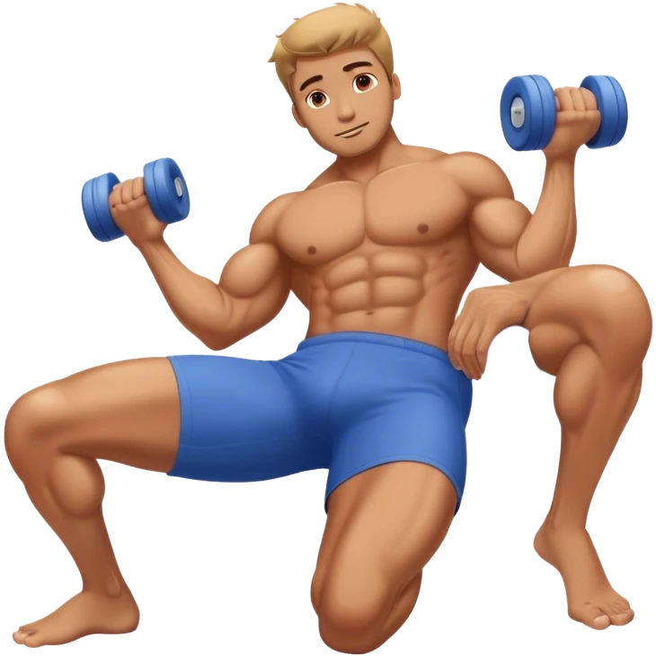 buff guy lying glutes down on foam-roller emoji