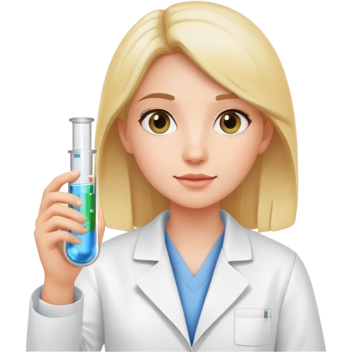 Girl in lab coat with test tube  emoji