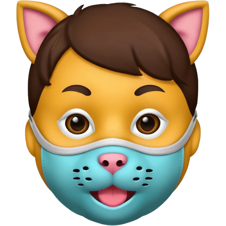 kids wearing animals design mouth mask emoji